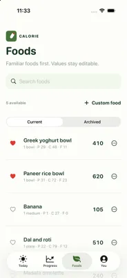 Calorie foods